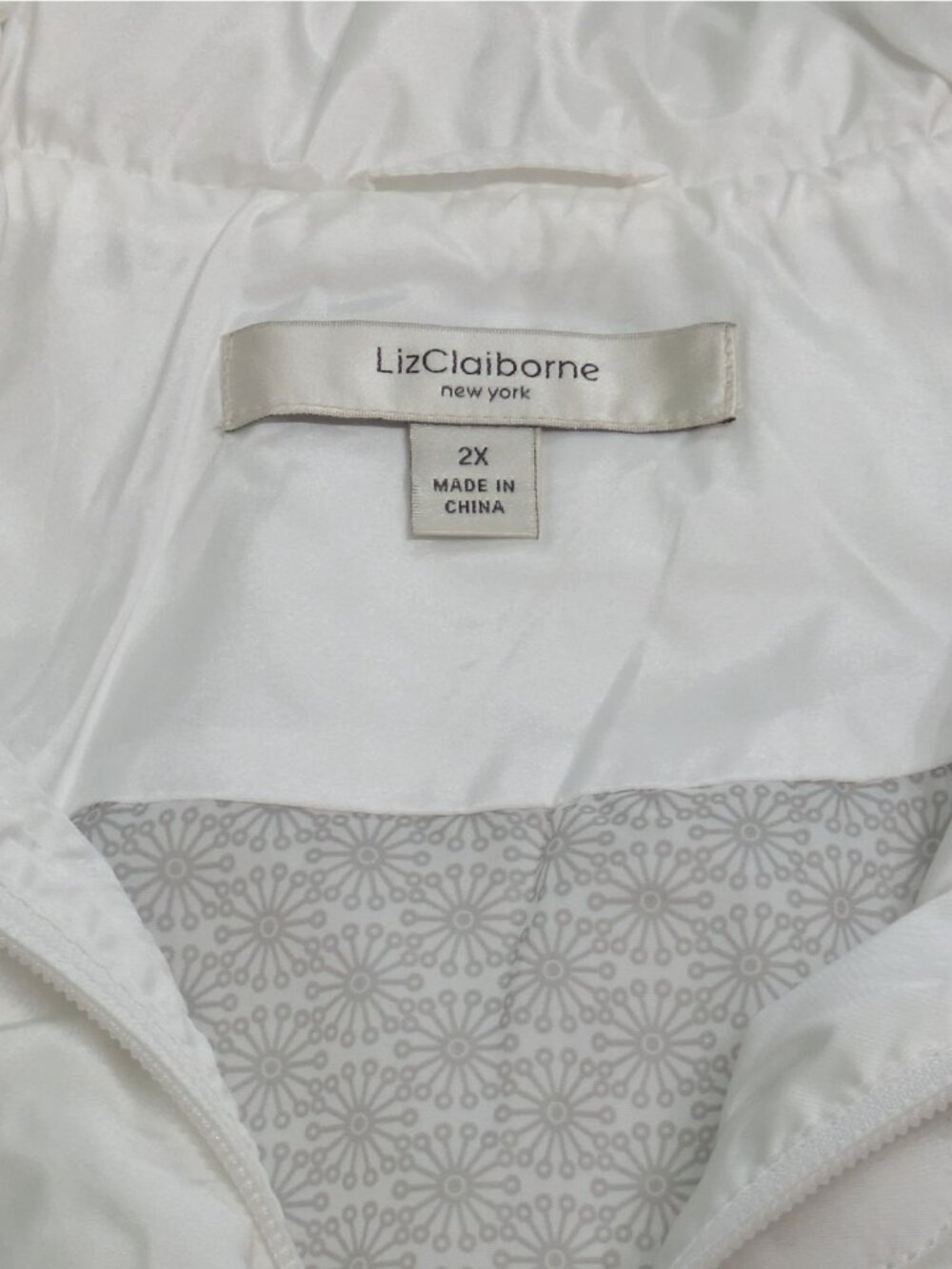 Liz Claiborne Quilted Jacket Coat Womens Sz 2X White Detachable Hood - Picture 5 of 9